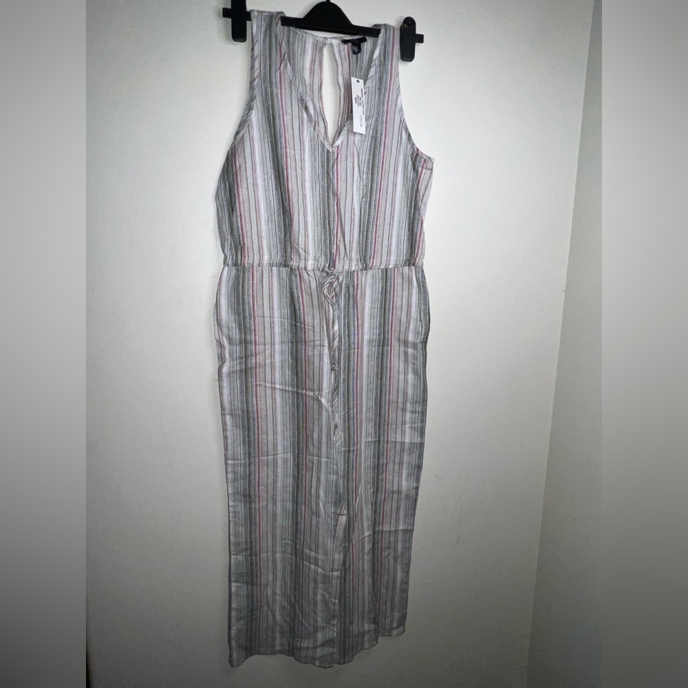 DREW Multicolor Striped Anthropologie small Linen‎ jumpsuit NWT